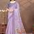 lavender colour Linen cotton ready to wear saree with unstitched blouse