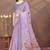 lavender colour Linen cotton ready to wear saree with unstitched blouse