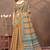 gold colour Linen cotton ready to wear saree with unstitched blouse