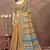 gold colour Linen cotton ready to wear saree with unstitched blouse