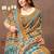 gold colour Linen cotton ready to wear saree with unstitched blouse