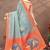 sea green colour Linen cotton ready to wear saree with unstitched blouse