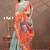sea green colour Linen cotton ready to wear saree with unstitched blouse