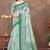 light green colour Linen cotton ready to wear saree with unstitched blouse