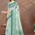 light green colour Linen cotton ready to wear saree with unstitched blouse