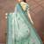 light green colour Linen cotton ready to wear saree with unstitched blouse