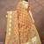 beige colour Linen cotton ready to wear saree with unstitched blouse