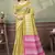 gold colour Linen cotton Ready to Drape saree with unstitched blouse