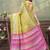gold colour Linen cotton ready to wear saree with unstitched blouse