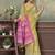 gold colour Linen cotton ready to wear saree with unstitched blouse