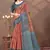 beige colour Linen cotton Ready to Drape saree with unstitched blouse