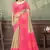 beige and pink colour Linen cotton Instant Wear  saree with unstitched blouse