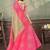 beige and pink colour Linen cotton ready to wear saree with unstitched blouse