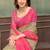 beige and pink colour Linen cotton ready to wear saree with unstitched blouse