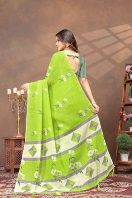 linen cotton ready to wear saree 2