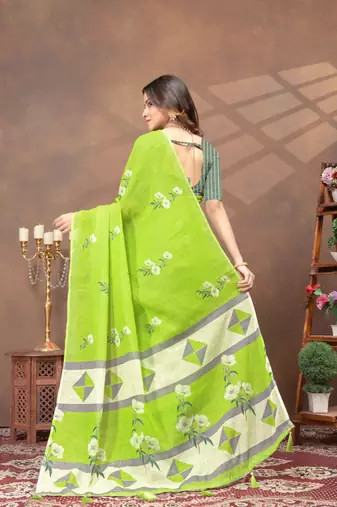 linen cotton ready to wear saree