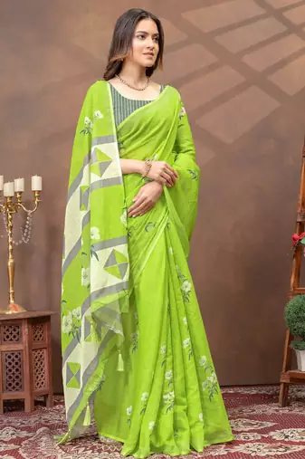 linen cotton ready to wear saree