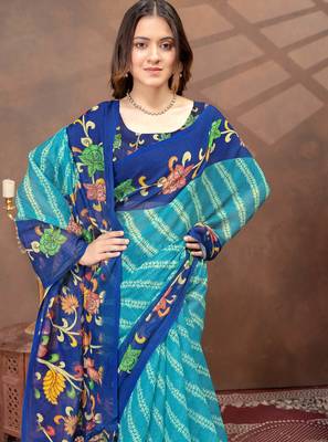 Linen cotton Instant Wear saree with unstitched blouse 5