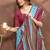 Linen cotton ready to wear saree with unstitched blouse