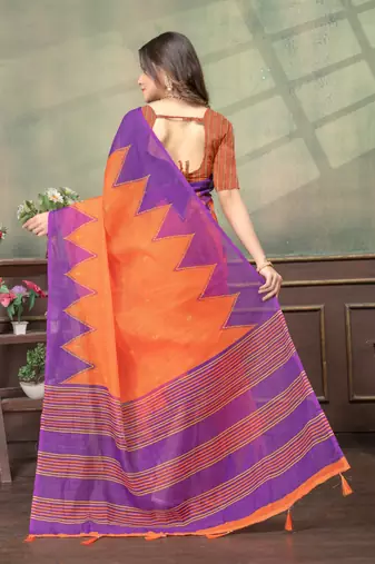 Linen cotton Instant Wear saree with unstitched blouse