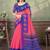 pink colour Linen cotton ready to wear saree with unstitched blouse