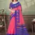 pink colour Linen cotton Easy to wear saree with unstitched blouse