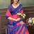 pink colour Linen cotton ready to wear saree with unstitched blouse