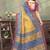 yellow colour Linen cotton ready to wear saree with unstitched blouse