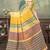 yellow colour Linen cotton ready to wear saree with unstitched blouse