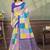 multi colour Linen cotton ready to wear saree with unstitched blouse