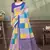 multi colour Linen cotton Easy to wear saree with unstitched blouse