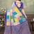 multi colour Linen cotton ready to wear saree with unstitched blouse
