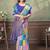 multi colour Linen cotton ready to wear saree with unstitched blouse