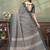 grey colour Linen cotton ready to wear saree with unstitched blouse