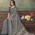 grey colour Linen cotton ready to wear saree with unstitched blouse