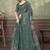 grey colour Linen cotton ready to wear saree with unstitched blouse