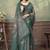 grey colour Linen cotton ready to wear saree with unstitched blouse