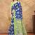 blue colour Linen cotton ready to wear saree with unstitched blouse
