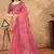 coral colour Linen cotton One Minute saree with unstitched blouse