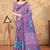 purple colour Linen cotton One Minute saree with unstitched blouse