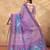 purple colour Linen cotton ready to wear saree with unstitched blouse