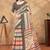 multi colour Linen cotton ready to wear saree with unstitched blouse
