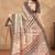 multi colour Linen cotton ready to wear saree with unstitched blouse