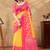 yellow colour Linen cotton ready to wear saree with unstitched blouse