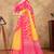yellow colour Linen cotton ready to wear saree with unstitched blouse