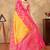 yellow colour Linen cotton ready to wear saree with unstitched blouse