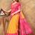 yellow colour Linen cotton ready to wear saree with unstitched blouse