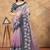 grey colour Linen cotton ready to wear saree with unstitched blouse