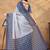 blue colour Linen cotton ready to wear saree with unstitched blouse