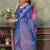 pink colour Linen cotton ready to wear saree with unstitched blouse